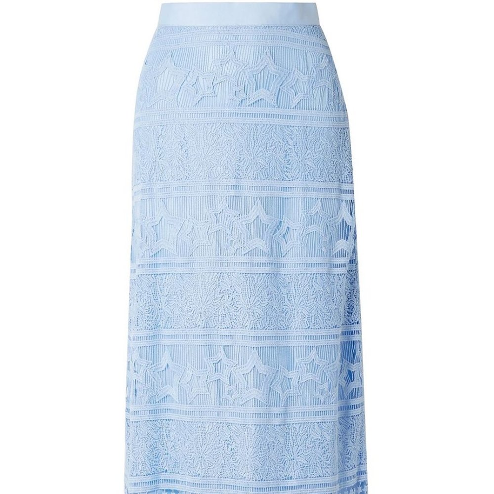 Miguelina Baby Blue Lace Skirt